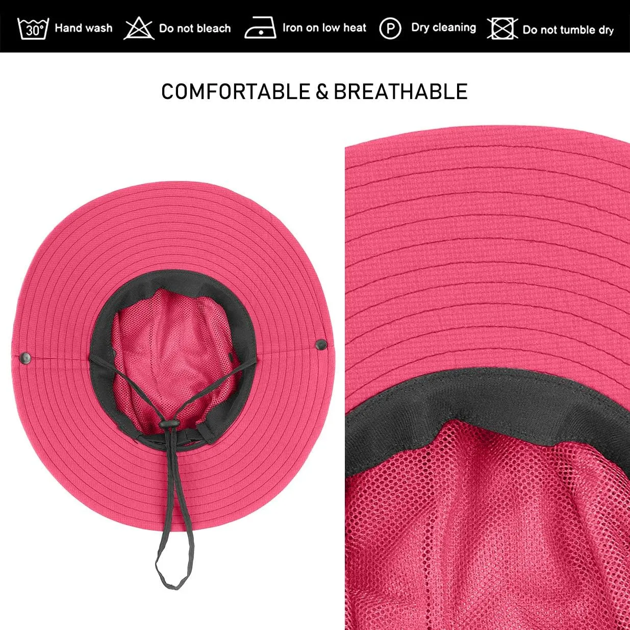 6 Pieces Womens Ponytail Wide Brim Sun Hat Packable UV Protection Beach Cap for Fishing & Hiking