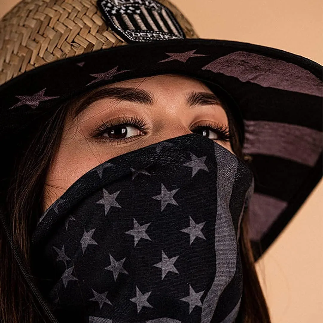 Alpha Defense Fire Co. Straw Hat - Under Brim Hat for Men and Women - Includes 1 Face Shield