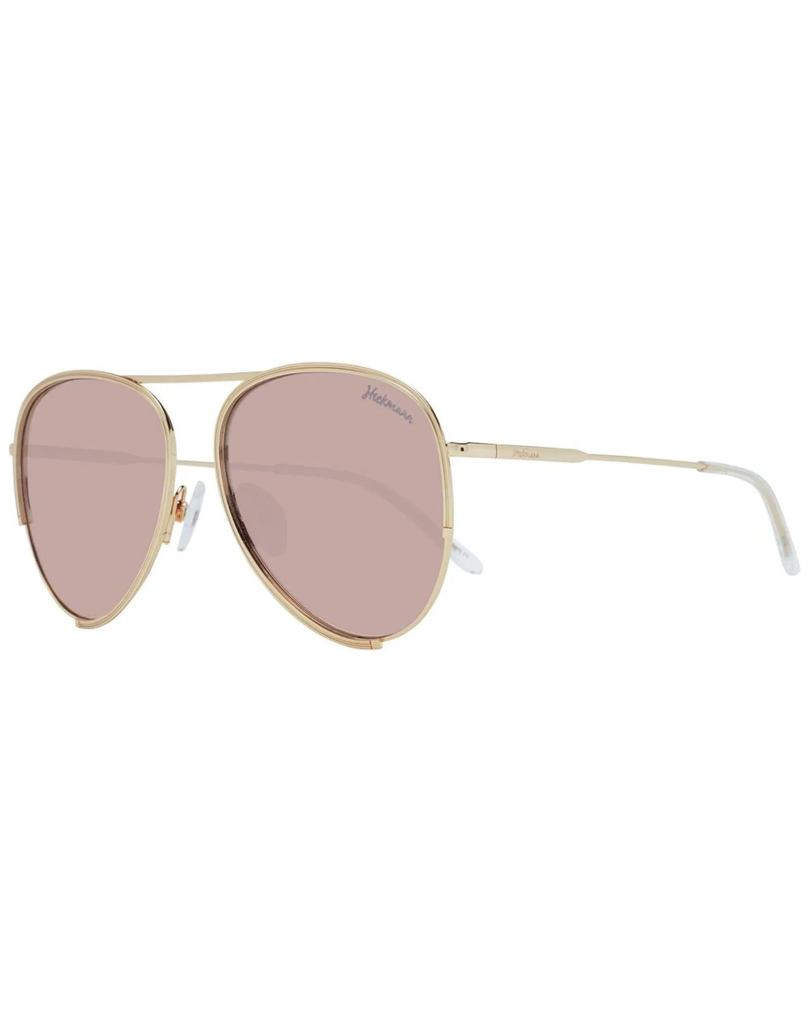 Ana Hickmann Aviator Sunglasses Rose Lenses Gold Frame