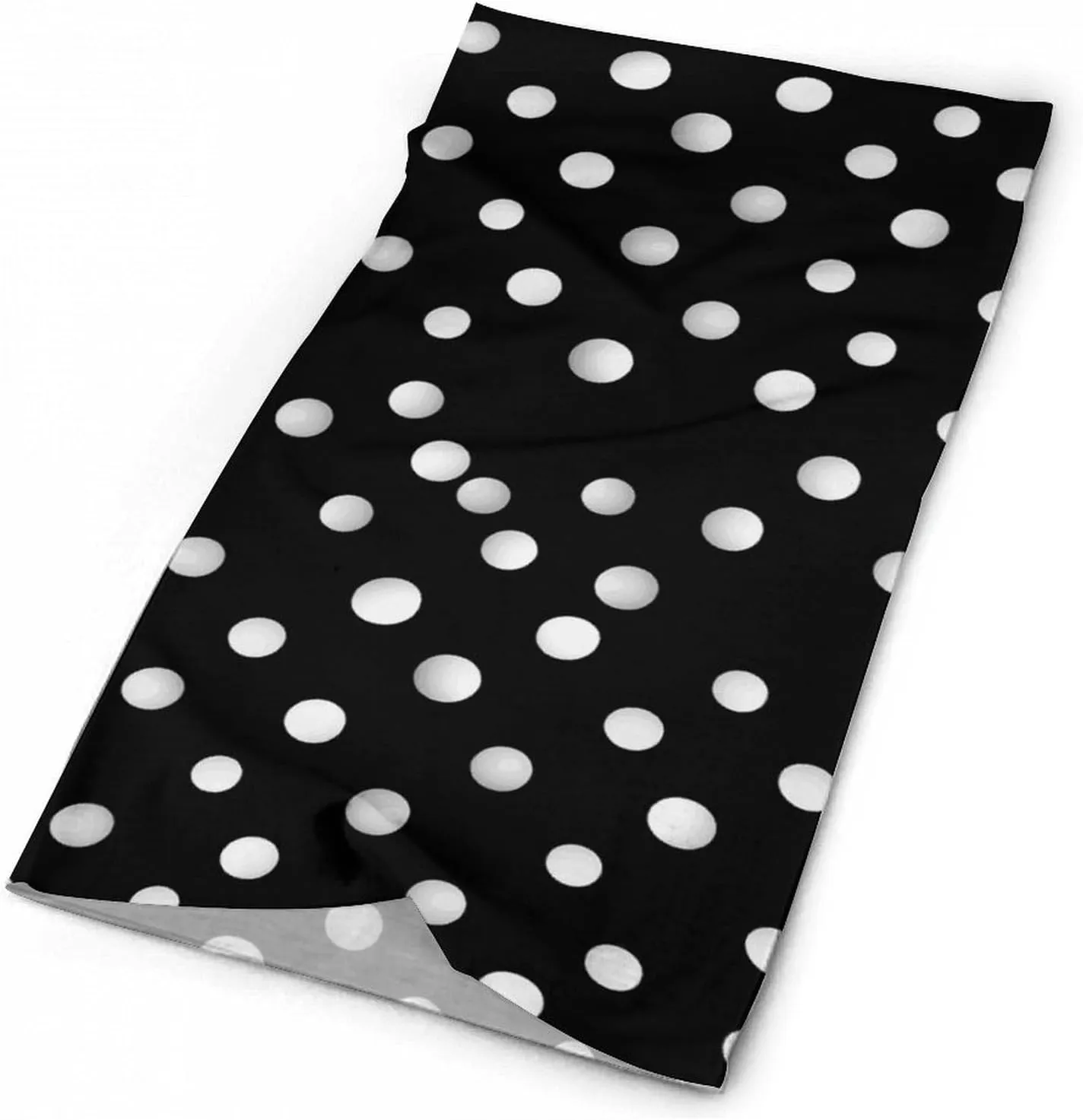 Black White Polka Dots Face Mask for Cold Weather Neck Gaiter Scarf Windproof Bandana for Men Women Elastic Balaclava Headbands for Motorcycle Cycling Riding Skiing Party
