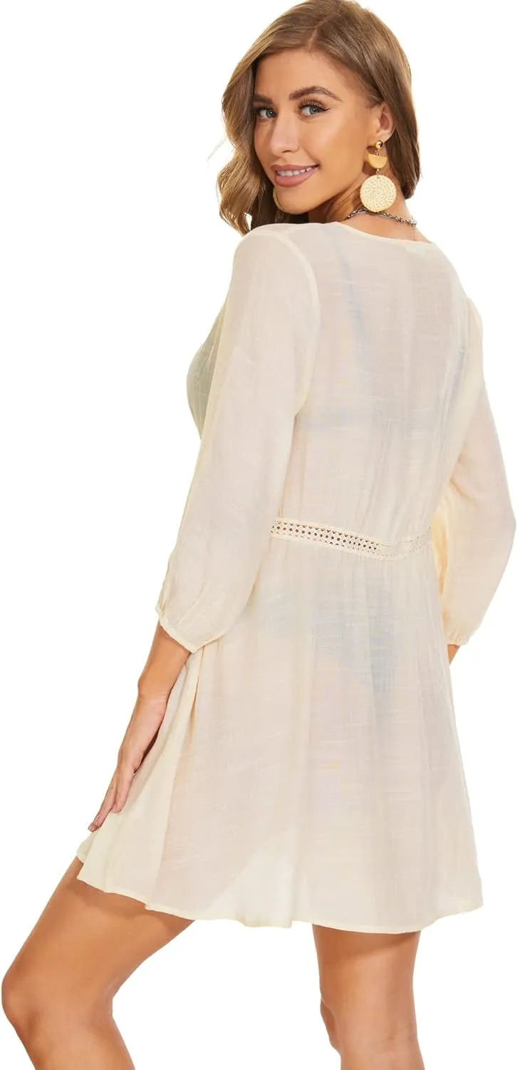 Breezy Lane Swimsuit Coverup Vacation Outfits for Women Beach Pool Cover Up for Swim Beach Dresses