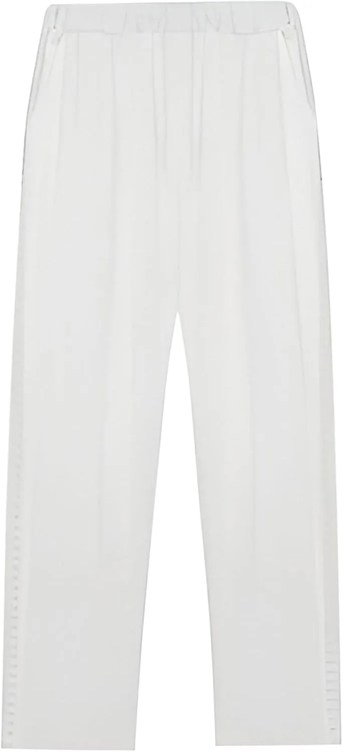 Breezy Linen Pants Women Side Split Hem Wide Leg Beach Trousers with Hidden Pocket Summer 2025