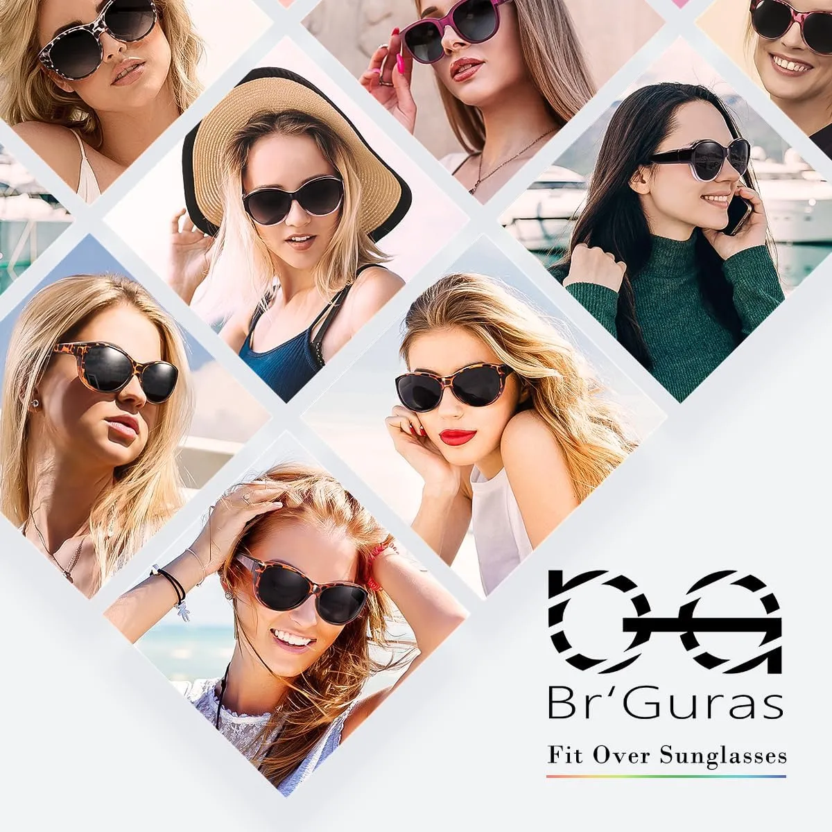 Br'Guras Polarized Oversized Fit over Sunglasses Wear over Glasses for Women Men Driving Riding