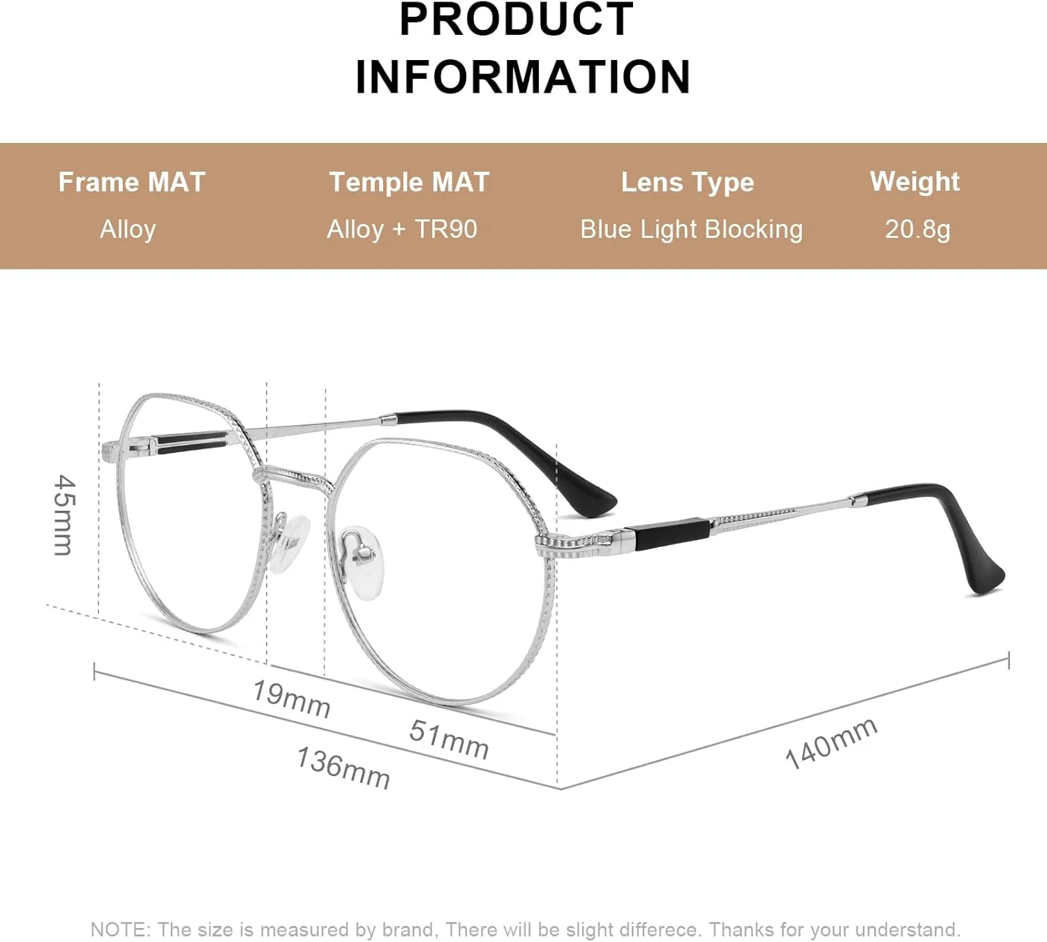 Classic Round Polygon Reading Glasses for Men Women Light Blocking Computer Readers Spring Hinge Metal Frame