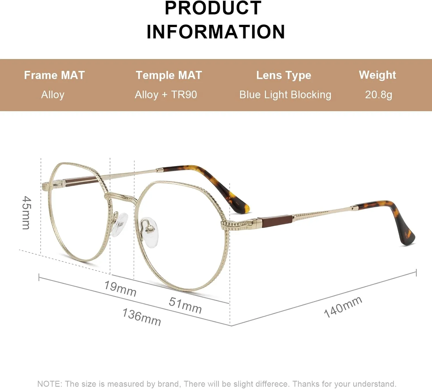 Classic Round Polygon Reading Glasses for Men Women Light Blocking Computer Readers Spring Hinge Metal Frame