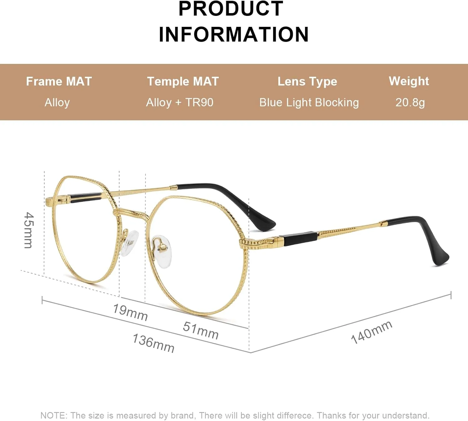 Classic Round Polygon Reading Glasses for Men Women Light Blocking Computer Readers Spring Hinge Metal Frame
