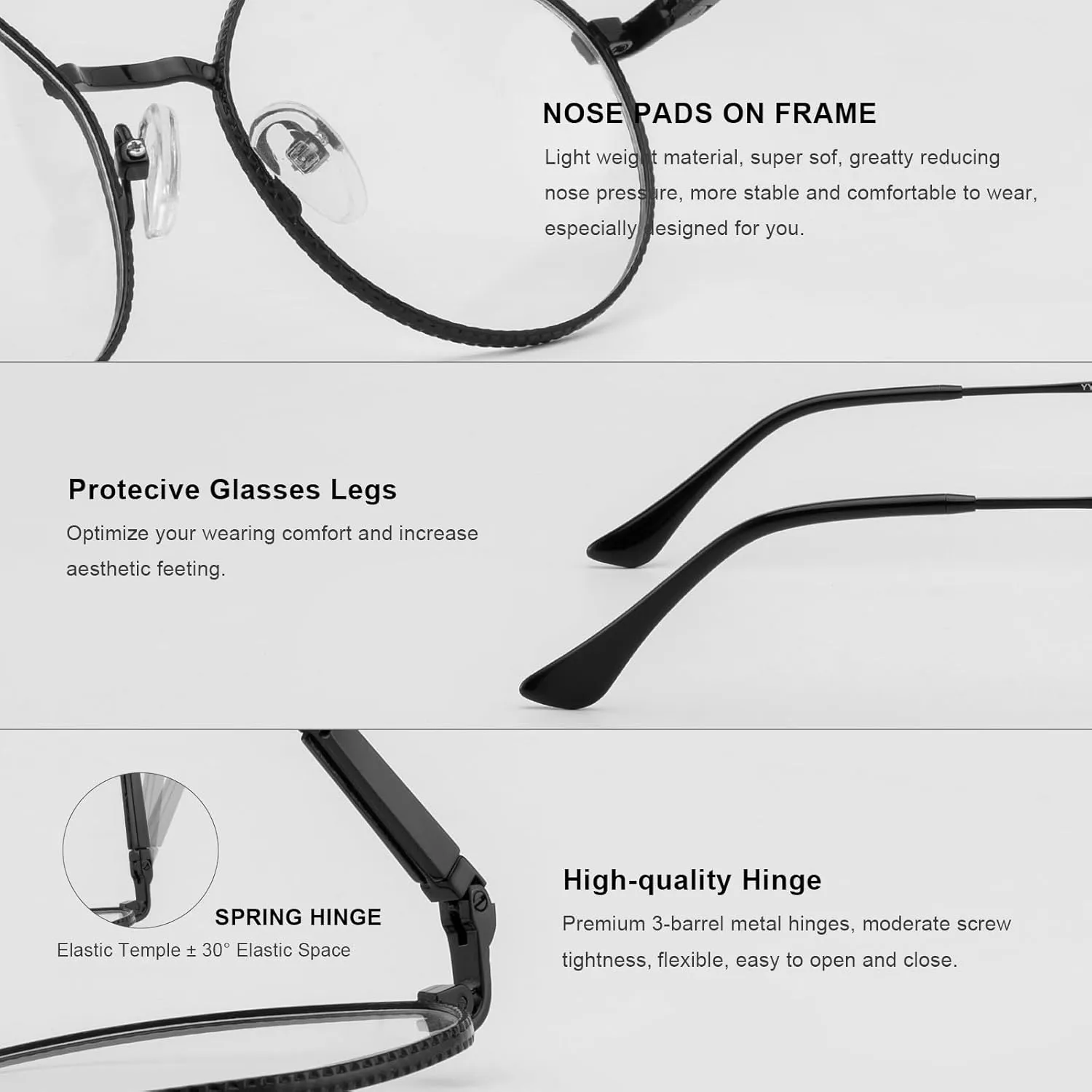 Classic Round Polygon Reading Glasses for Men Women Light Blocking Computer Readers Spring Hinge Metal Frame