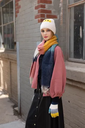 Colorblock Knit Touch Gloves