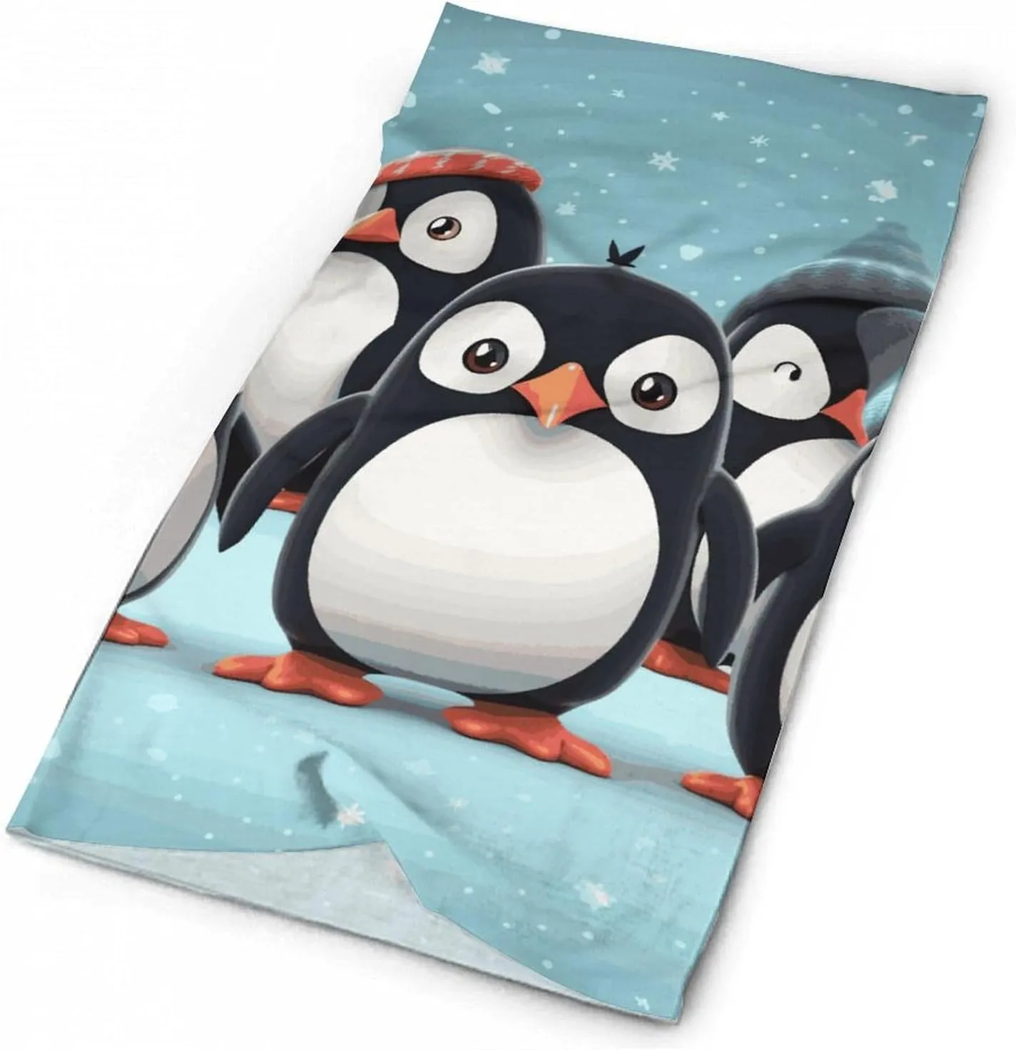 Cute Penguins Face Mask for Cold Weather Neck Gaiter Scarf Windproof Bandana for Men Women Elastic Balaclava Headbands for Motorcycle Cycling Riding Skiing Party