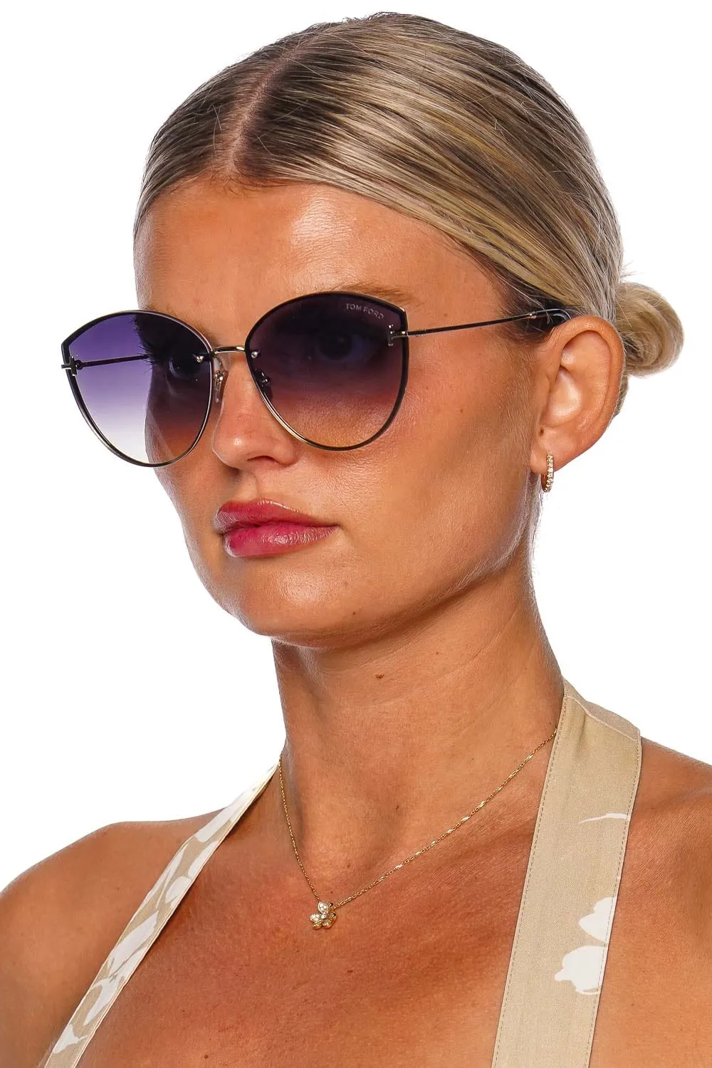 Evangeline Palladium Cat Eye Sunglasses