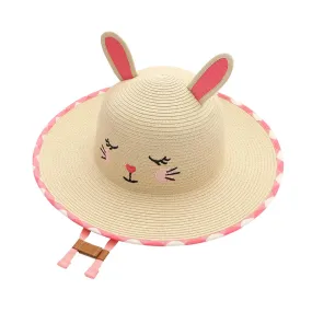 FlapJackKids Kids UPF50  Lifeguard Straw Sun Hat - Bunny