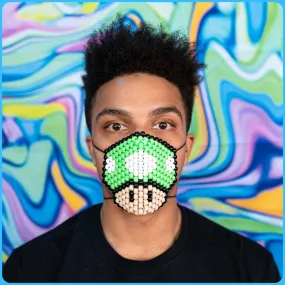 Green Mario Mushroom Surgical Kandi Face Mask