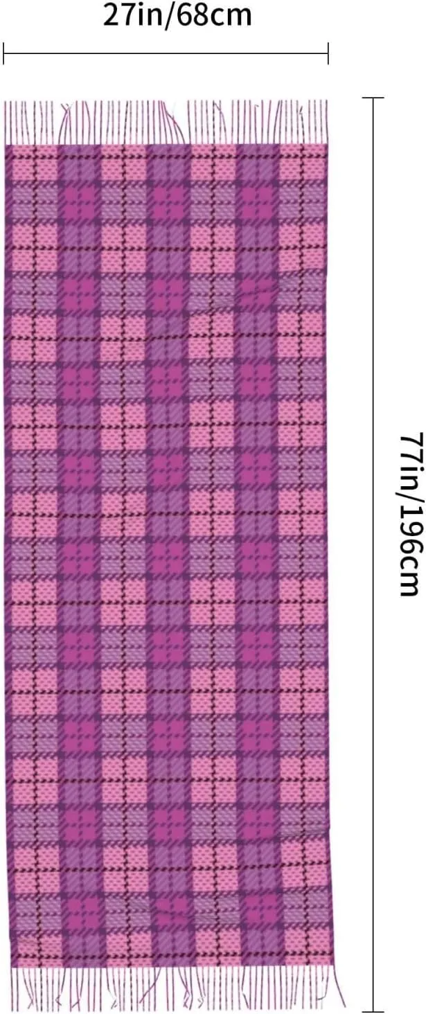 Halloween Tartan Plaid Scottish Cage Imitation Cashmere Tassel Scarf Winter Scarf Autumn Softest Classic Warm