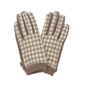 Houndstooth Touch Gloves