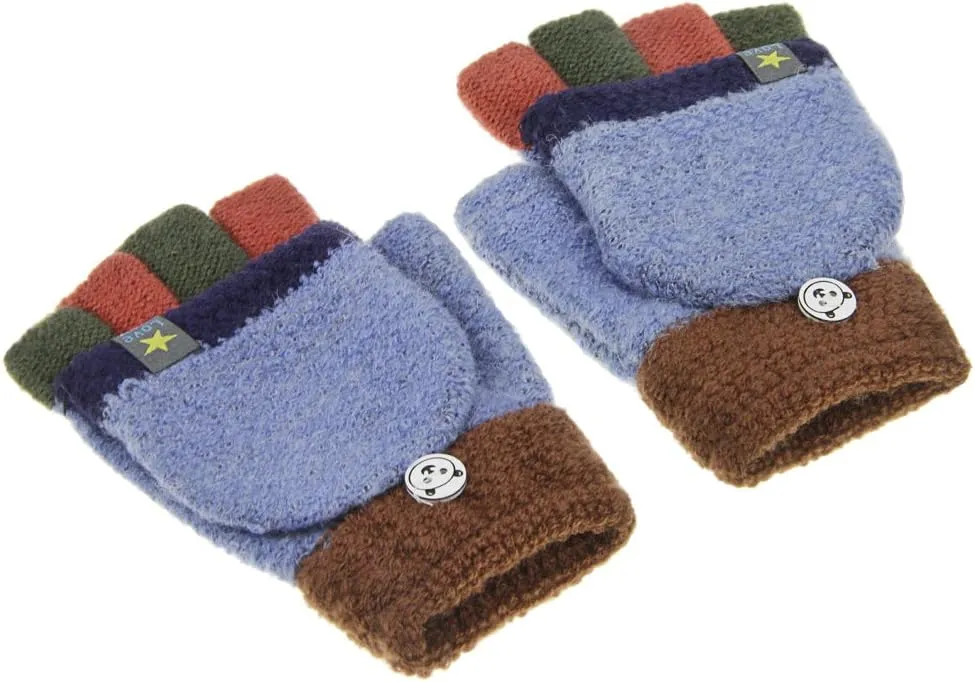 Kids Gloves Fingerless Gloves Ski Mittens Insulated Texting Gloves Mitten Cover