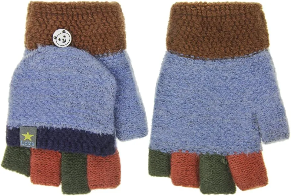 Kids Gloves Fingerless Gloves Ski Mittens Insulated Texting Gloves Mitten Cover