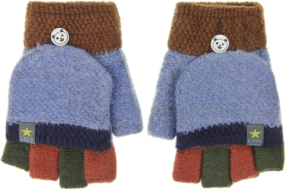 Kids Gloves Fingerless Gloves Ski Mittens Insulated Texting Gloves Mitten Cover