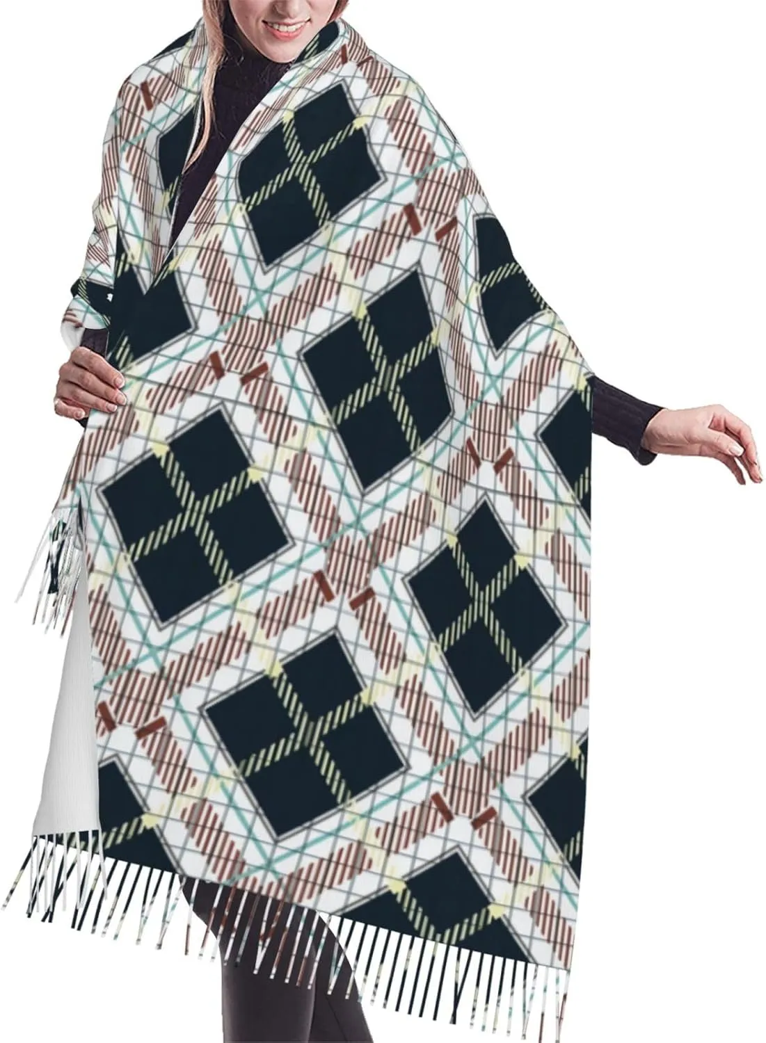Macgregor Ancient Scottish Tartan Imitation Cashmere Tassel Scarf Winter Scarf Autumn Softest Classic Warm