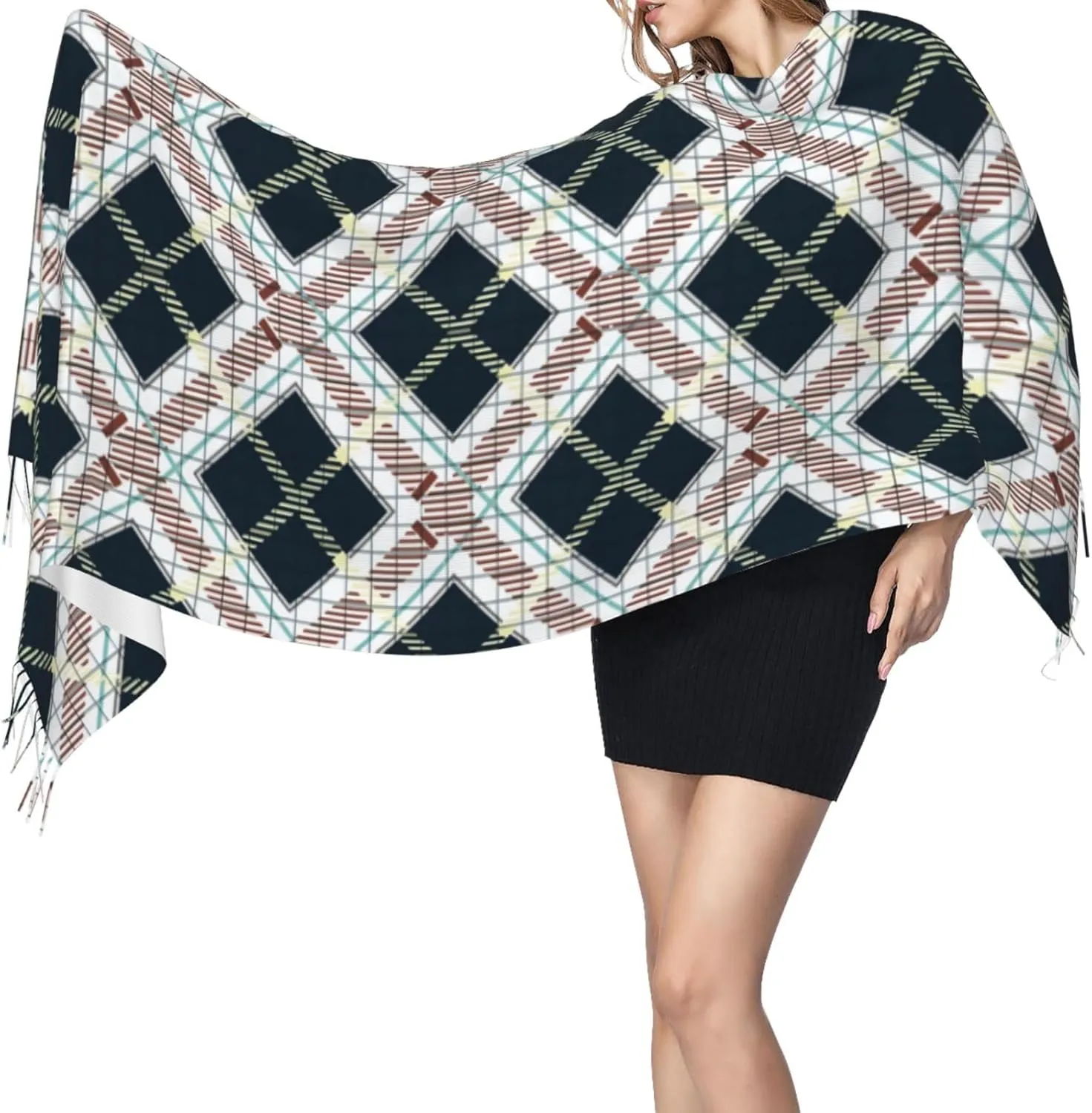 Macgregor Ancient Scottish Tartan Imitation Cashmere Tassel Scarf Winter Scarf Autumn Softest Classic Warm
