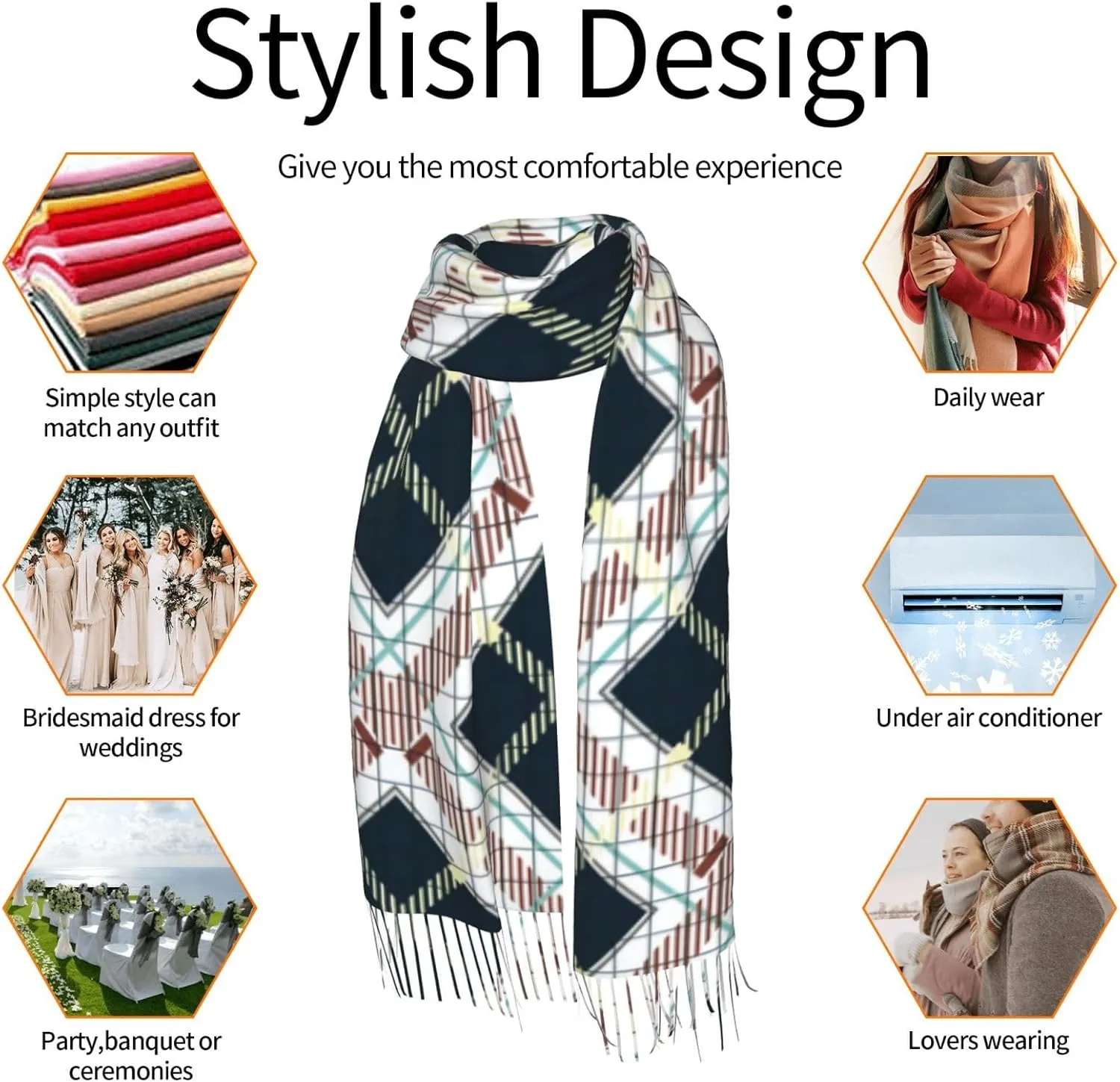 Macgregor Ancient Scottish Tartan Imitation Cashmere Tassel Scarf Winter Scarf Autumn Softest Classic Warm