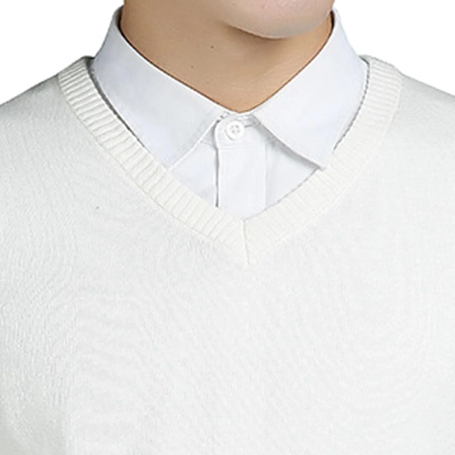 Men's Essential Long Sleeve V-Neck Sweater Soft Touch Slim Pullover Regular Fit Cotton Sweater