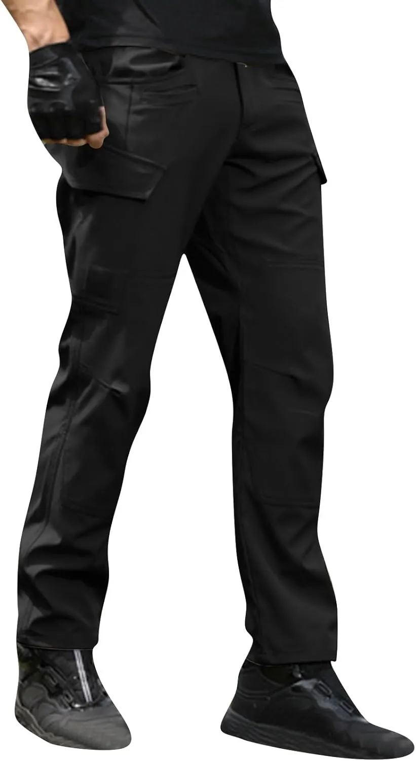 Men's Tactical Cargo Pants Water Resistant Lightweight Hiking Sweatpants Outdoor Work Pants with Pockets