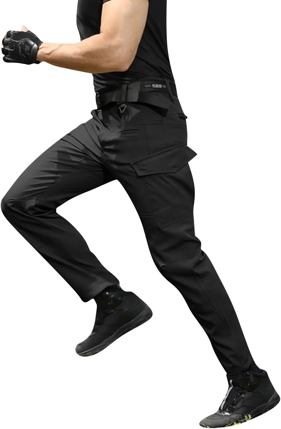 Men's Tactical Cargo Pants Water Resistant Lightweight Hiking Sweatpants Outdoor Work Pants with Pockets