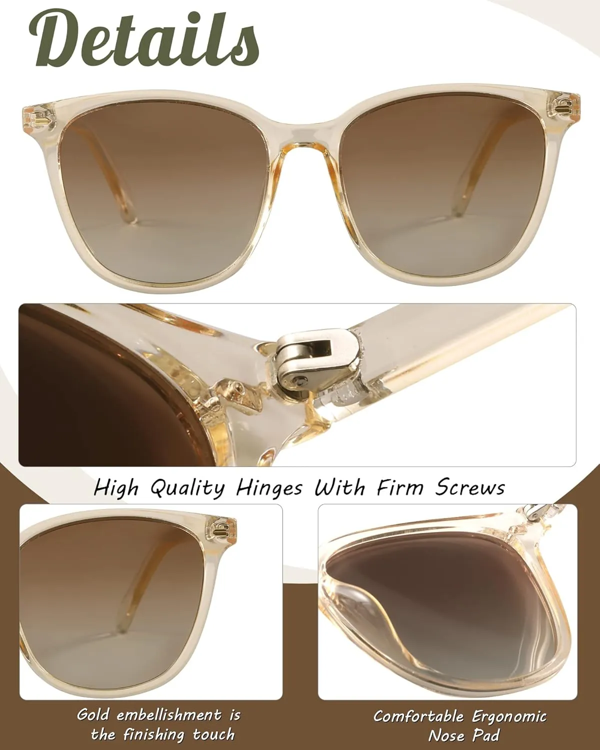 Myiaur Polarized Sunglasses for Women, Square Mirrored Trendy Shades with UV Protection Reduce Glare Sun Glasses