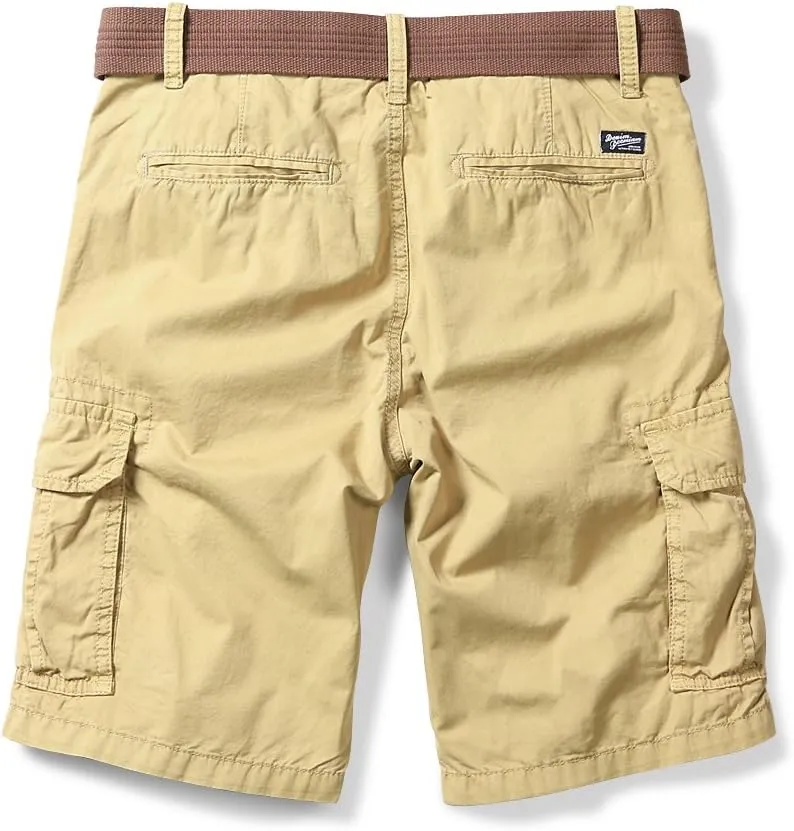 OCHENTA Men's Lightweight Cargo Shorts with Pockets Cotton Shorts for Men Casual (No Belt)