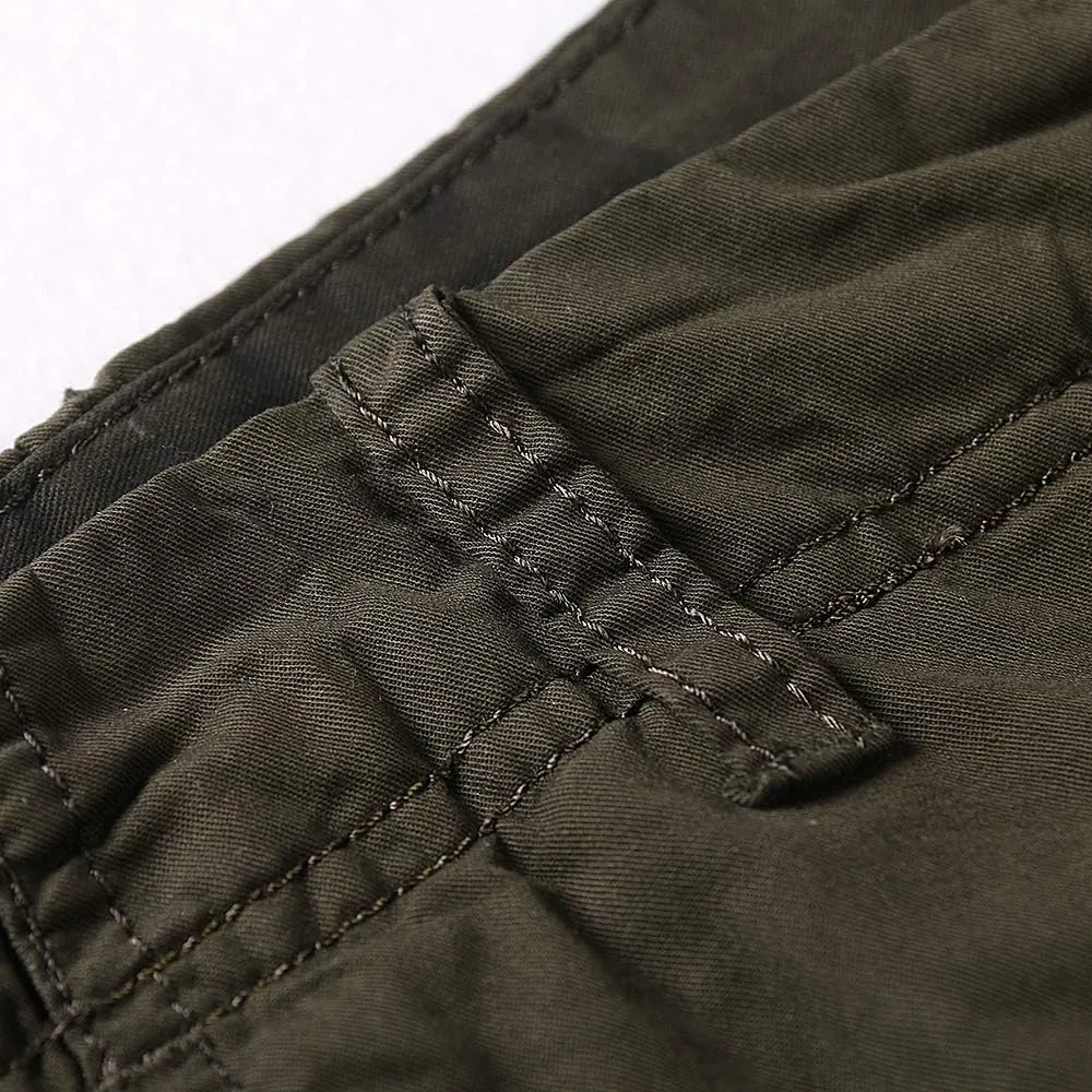 OCHENTA Men's Lightweight Cargo Shorts with Pockets Cotton Shorts for Men Casual (No Belt)