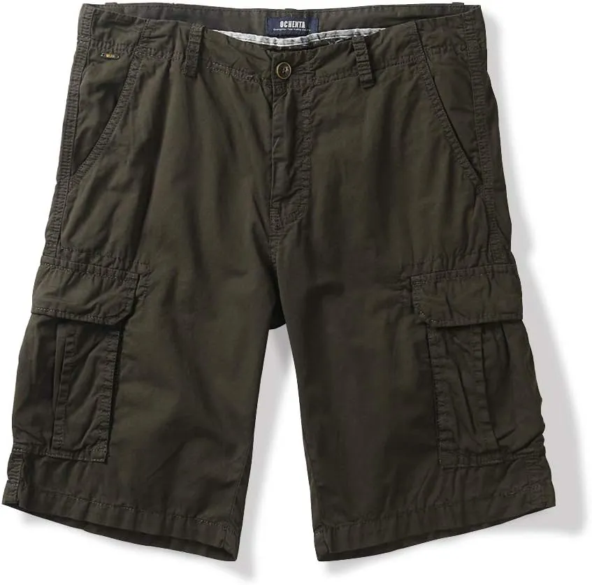 OCHENTA Men's Lightweight Cargo Shorts with Pockets Cotton Shorts for Men Casual (No Belt)