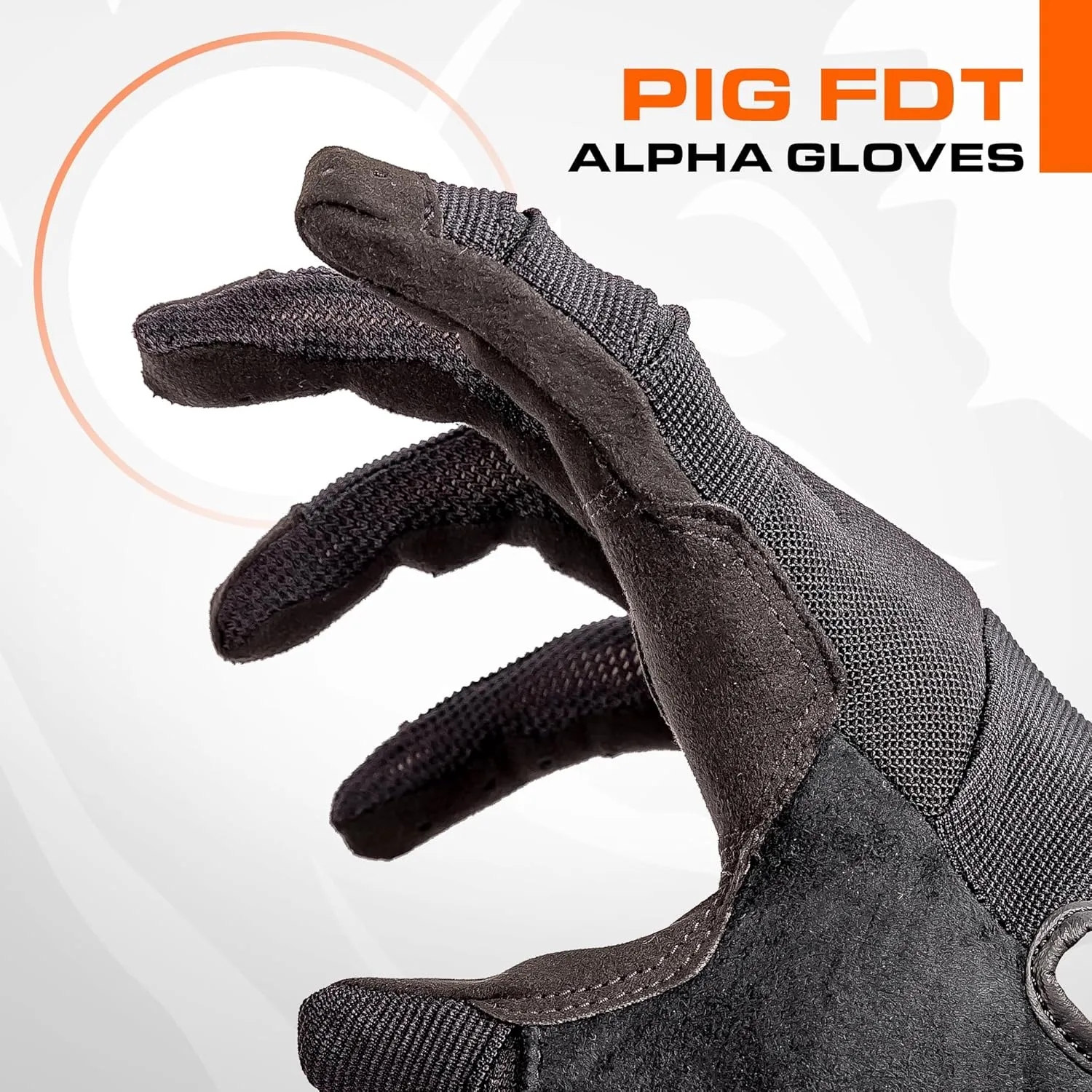 PIG Alpha Full Dexterity Tactical Gloves for Shooting, Touchscreen Compatible, Breathable, 1 Pair