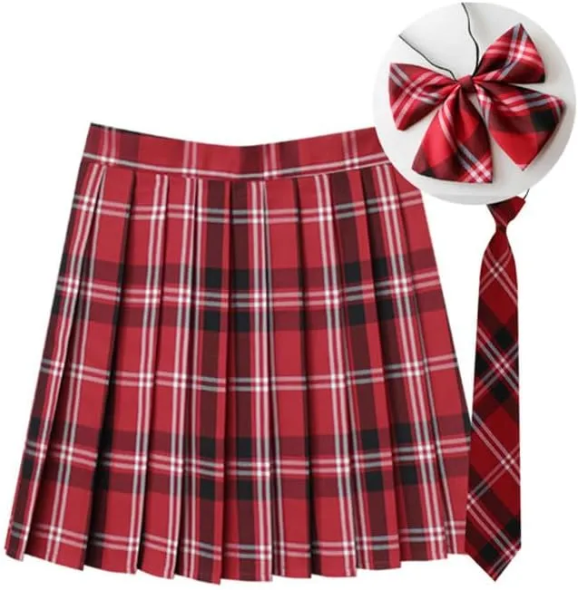 Plaid Pleated Skirts for Women Y2k Retro Versatile A Line Mini Skirt Fashion Plus Size Casual Date Night Outfit 2025