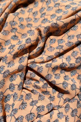 Printed Chiffon - Peach Leaves