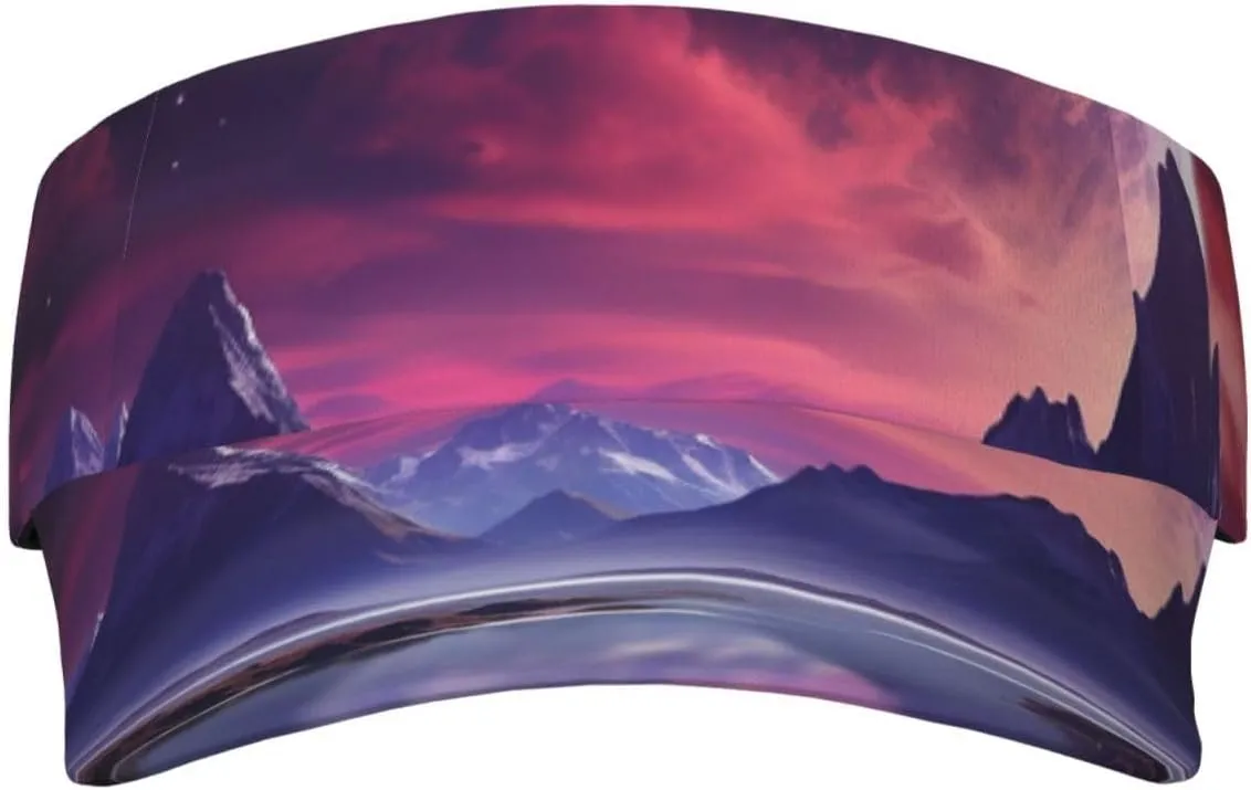 Purple Sky Planet Sports Sun Visor Hats for Women Men Adjustable Uv Protection Athletic Visors Cap Beach Sun Caps