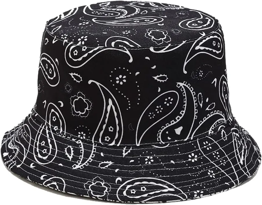 Quanhaigou Bucket Hat for Men Women,Packable Reversible Printed Sun Hats,Fisherman Outdoor Summer Travel Hiking Beach Caps