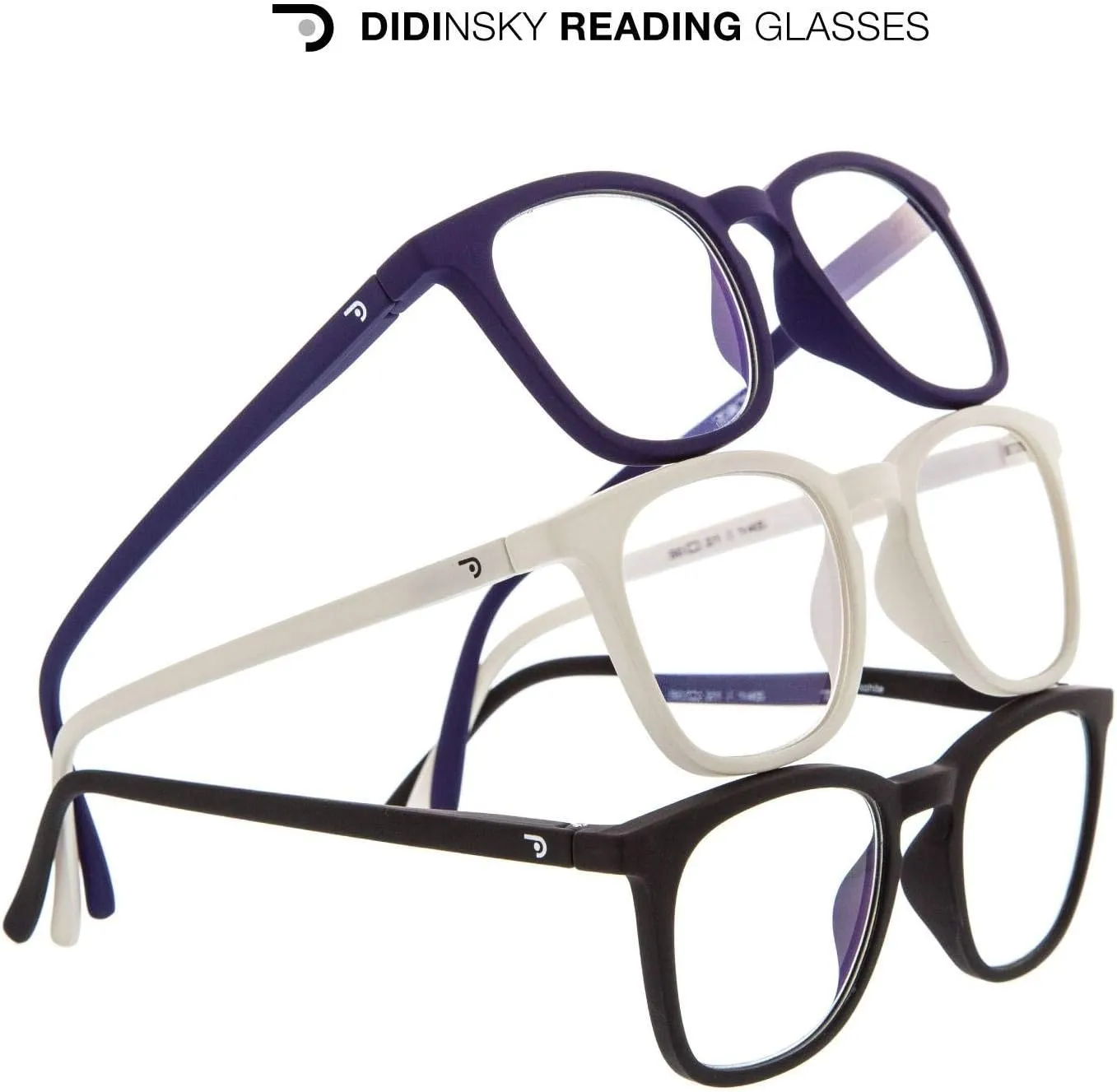 Reading Glasses for Men and Women. Blue Light Blocking Computer Readers. Rubber Touch Flexible Temple and Anti Glare Lenses. Indigo 0.0 - Tate