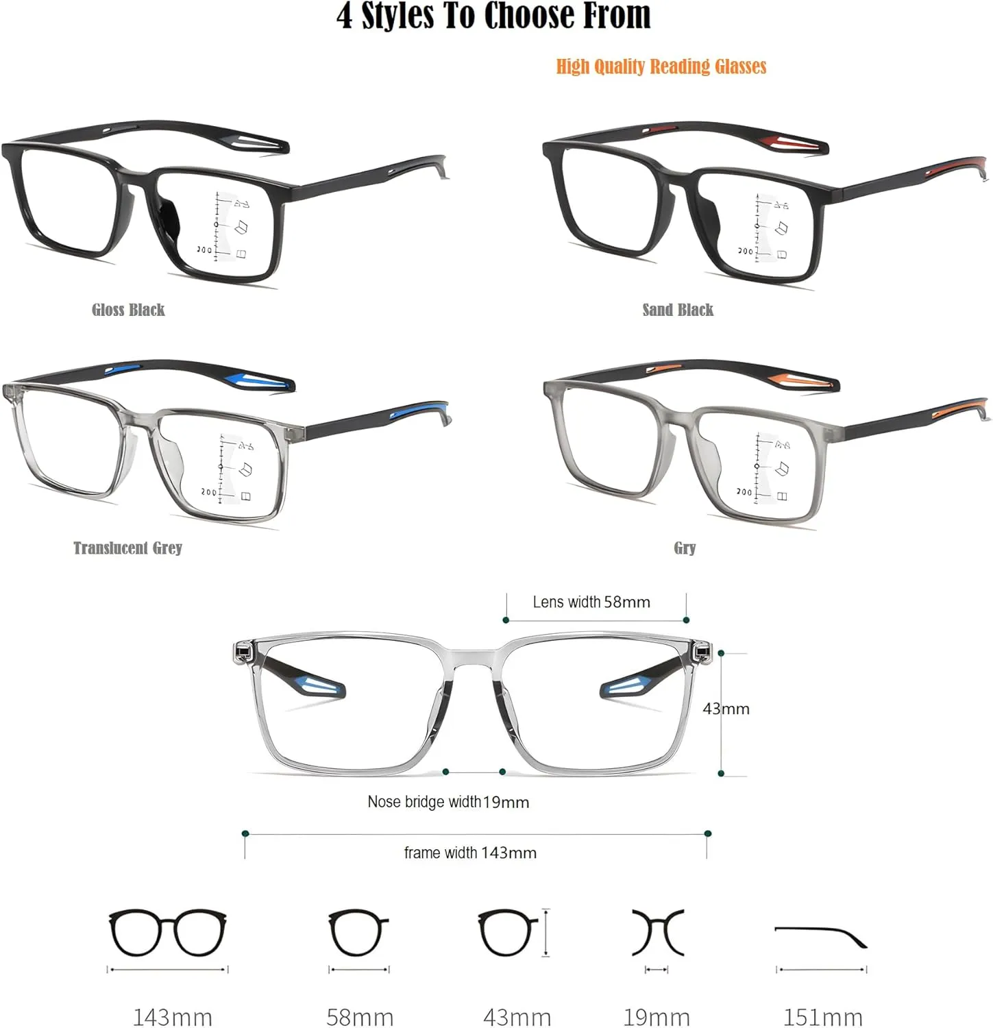 Reading Glasses For Men Women, Blocking Eyeglasses Computer Eye Glasses, TR90 Quality Lightweight