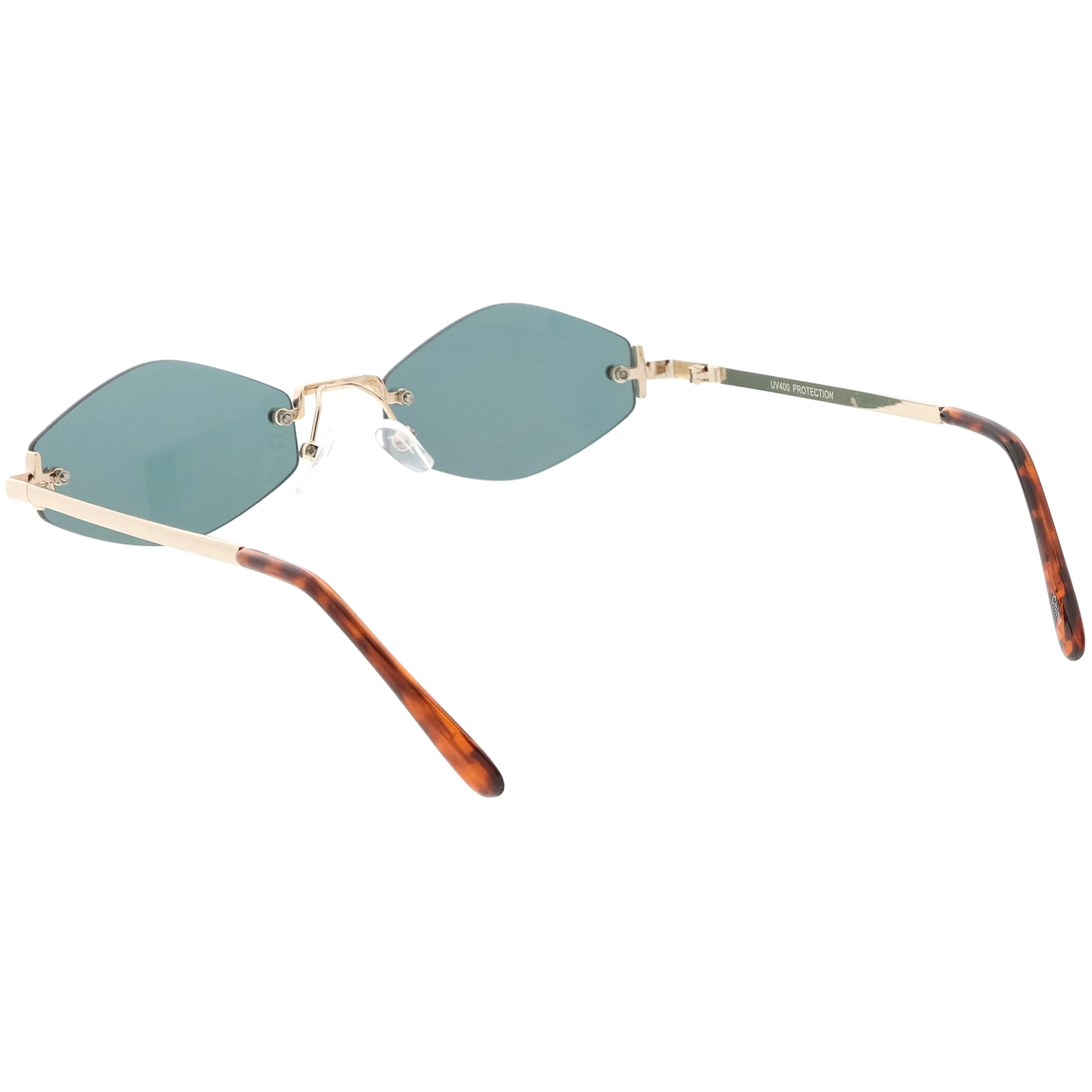 Retro 1990's Small Geometric Hexagon Mirrored Lens Sunglasses C592