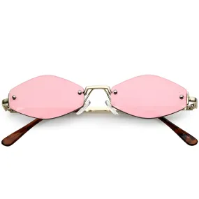 Retro 1990's Small Geometric Hexagon Mirrored Lens Sunglasses C592