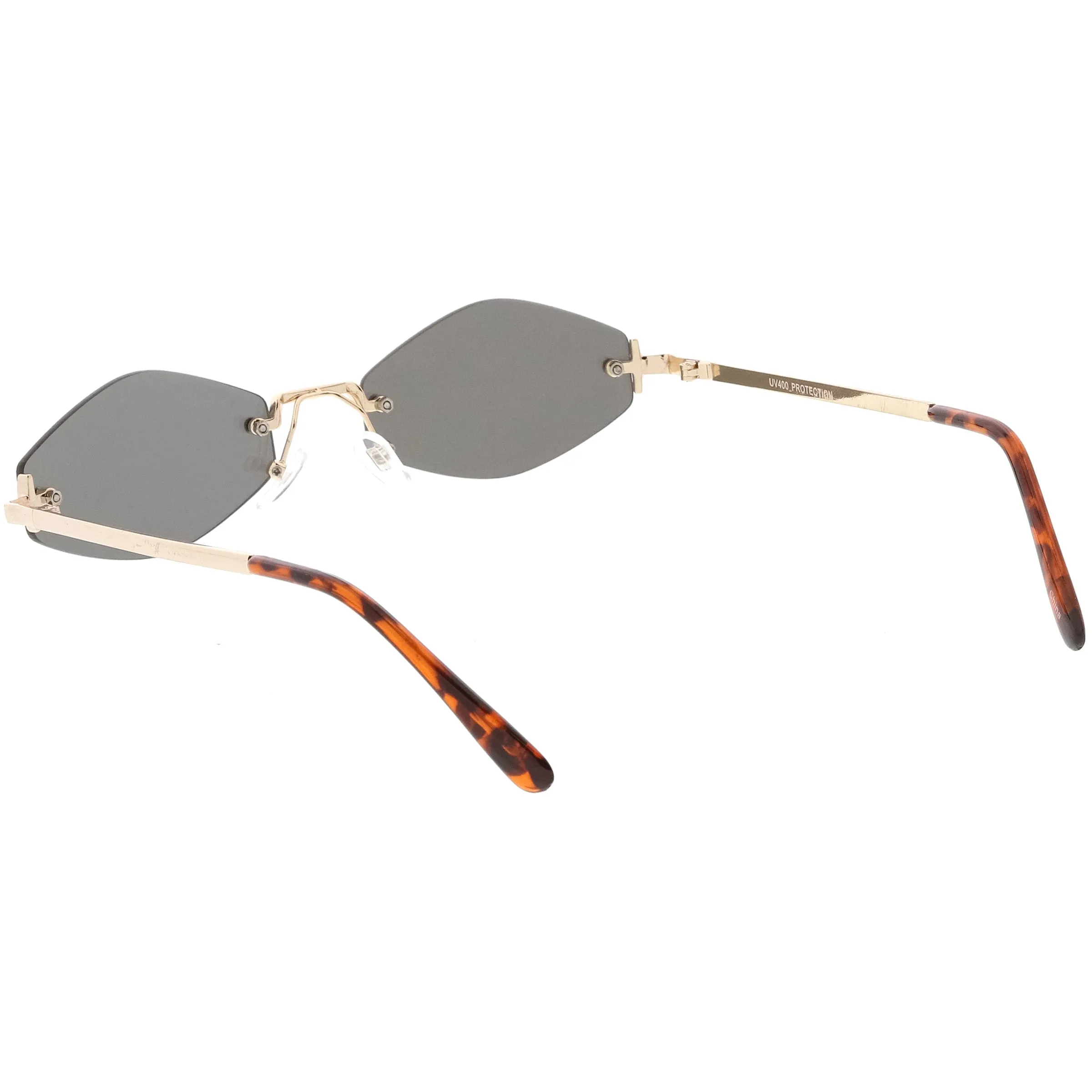 Retro 1990's Small Geometric Hexagon Mirrored Lens Sunglasses C592