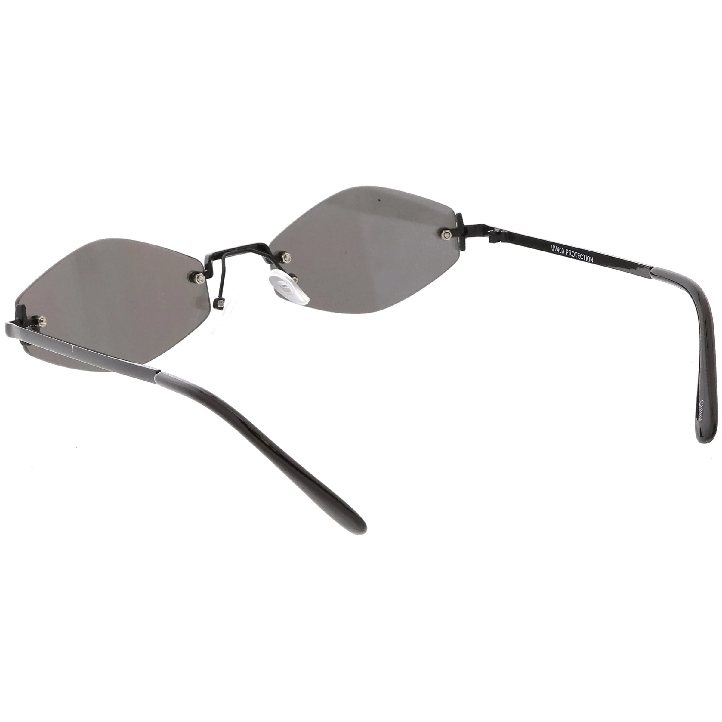 Retro 1990's Small Geometric Hexagon Mirrored Lens Sunglasses C592