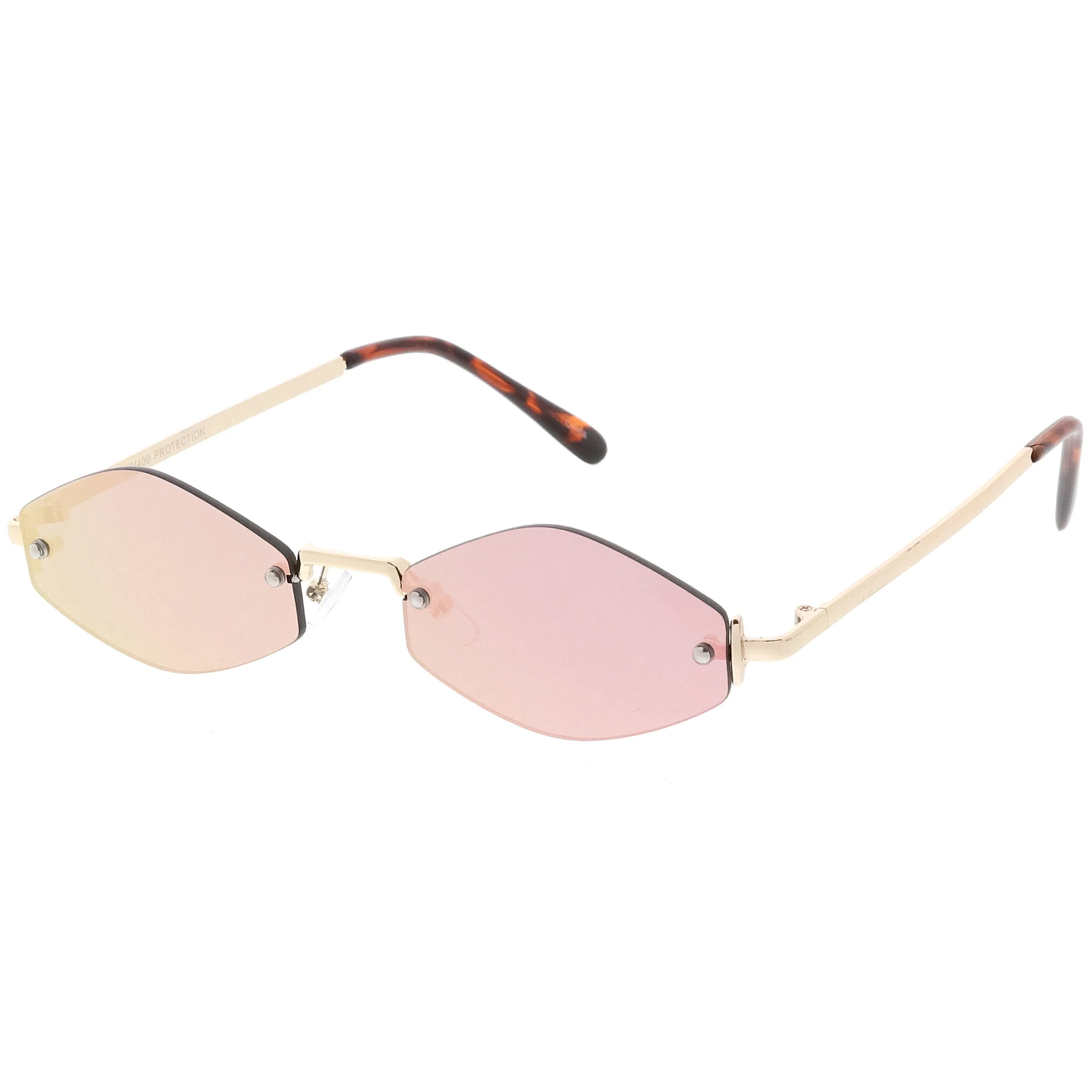 Retro 1990's Small Geometric Hexagon Mirrored Lens Sunglasses C592
