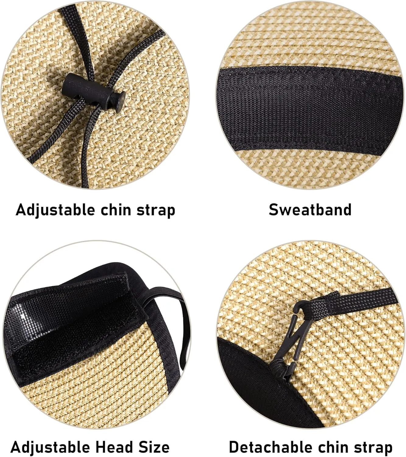 Simplicity Women's Summer Foldable Wide Brim Beach Hats Straw Sun Visor Hats