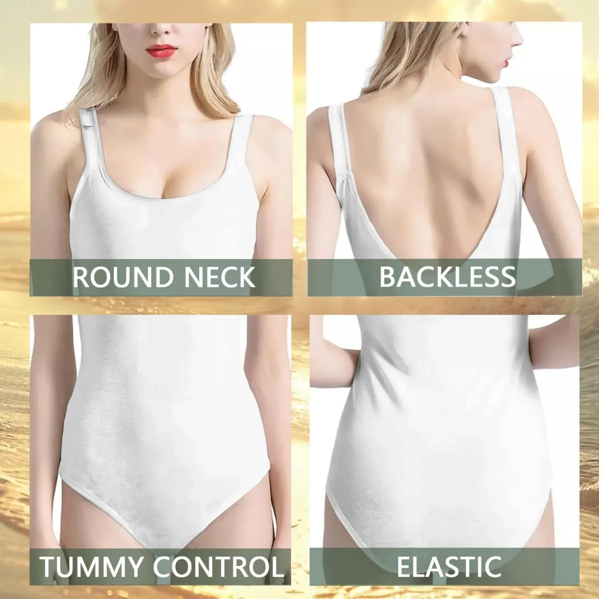 Sleeveless One-piece Swimwear for Women Sexy Backless Tank Suit Breezy Holidays Outfit Starry Style Zodiac Parint