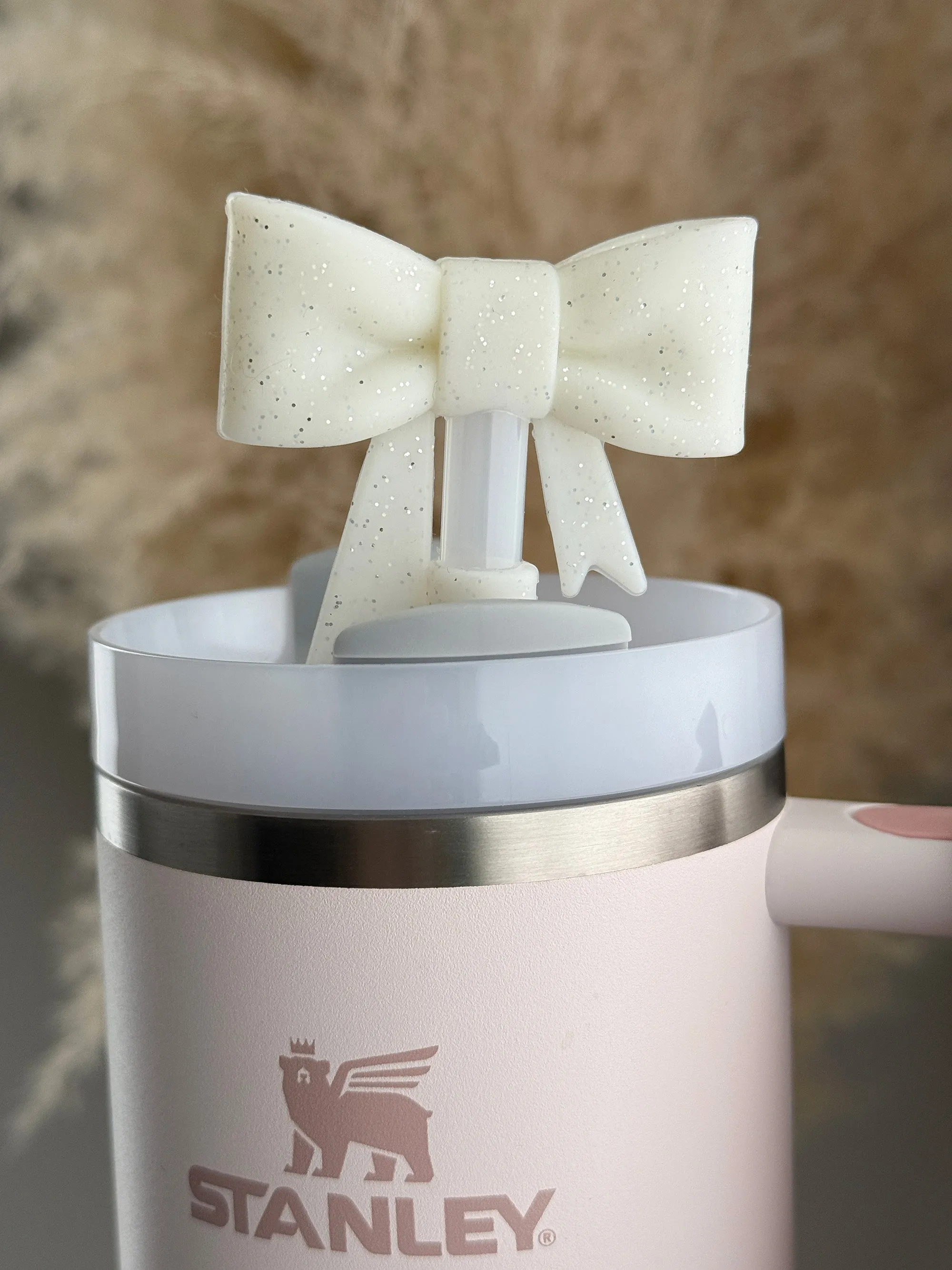 Straw Cover Bow Glitter