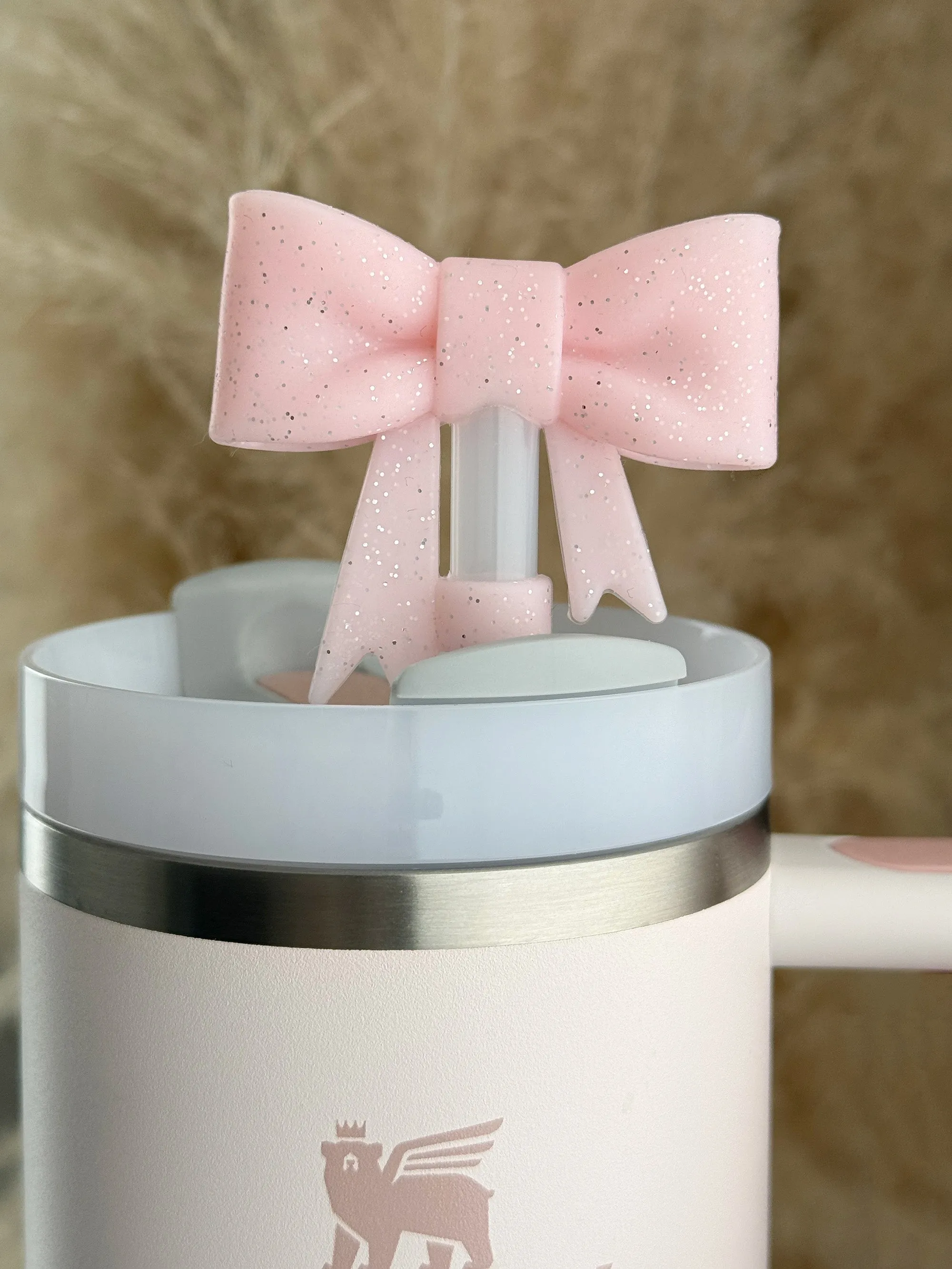 Straw Cover Bow Glitter