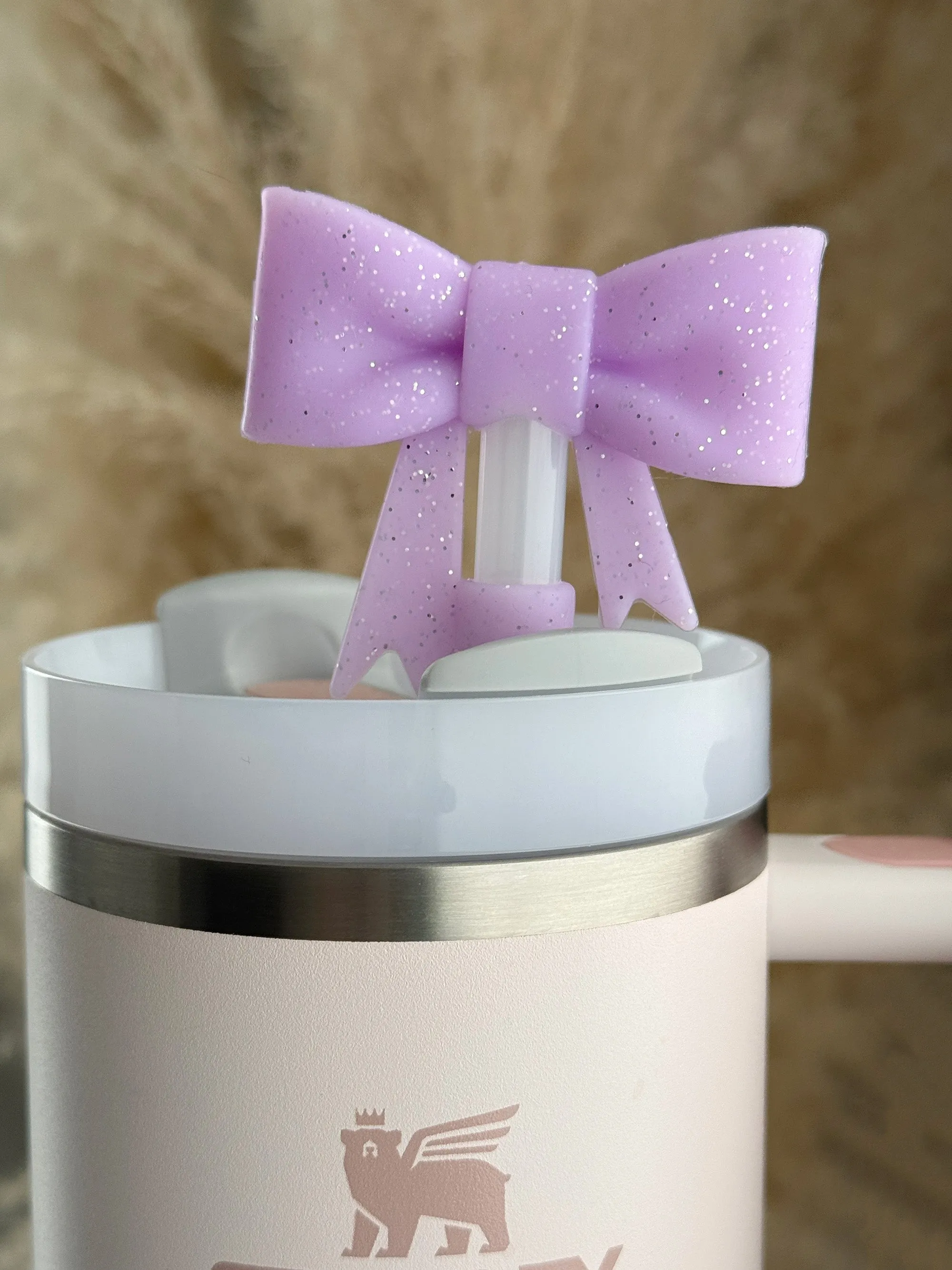 Straw Cover Bow Glitter