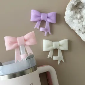 Straw Cover Bow Glitter