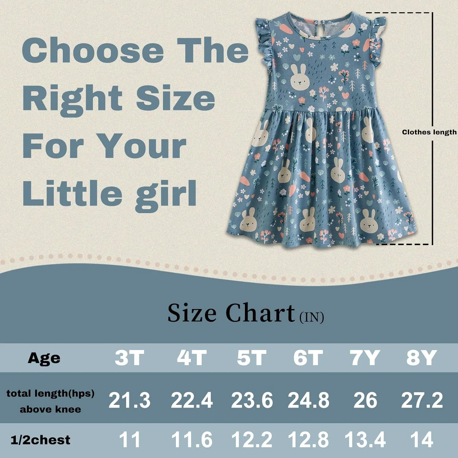 Toddler Girls Dress Ruffle Sleeve Casual Print Dresses Kids Summer Clothes 3-8 Years